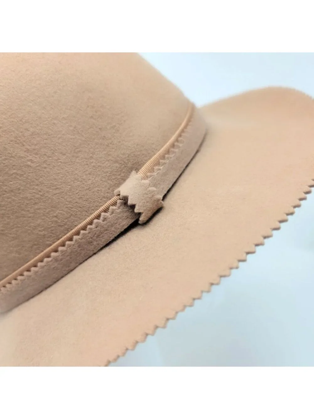 Vintage 60s Pappagallo Tan Hat Cloche Felt Wide Brim